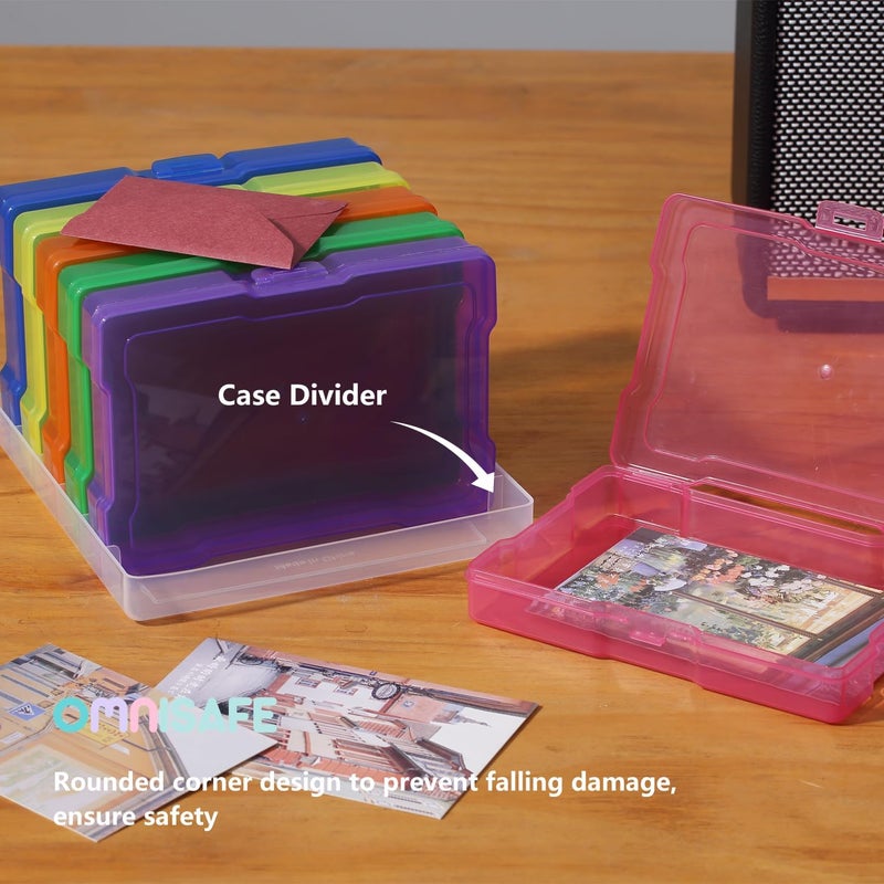 OMNISAFE 4x6 Photo Storage Cases, 6 Inner Colorful Plastic Craft Storage Container, Acid-Free Box for Pictures, Crafts, Scrapbooking, Photo Keeper - Image 4
